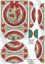 Christmas Door Ruffle 5in Round Side Stacker