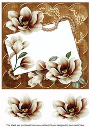 Chocolate Magnolia Fancy 8in Decoupage Frame