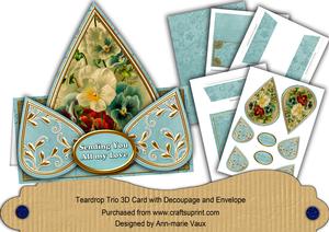Mixed Pansies Sending My Love Teardrop Trio Kit