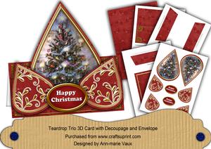My Tree Red Happy Christmas Teardrop Trio Kit