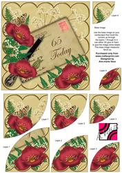 Red Poppy Cream 65 Today 6in Duo Corner Stacker