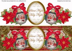 Father Christmas Bauble Silent Night Large Dl Topper