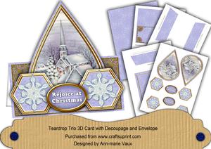 Blue Church Snowflake Rejoice at Christmas Teardrop Trio Kit