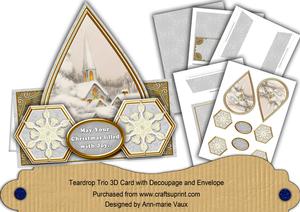 Ice Church Snowflake Christmas Filled Joy Teardrop Trio Kit