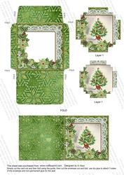 Elegant Tree Green Mini Card Envelope Hex Stacker