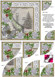 Grey Tree Poinsettia 6in Duo Corner Stacker