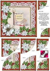 Pub Sign Poinsettia 6in Duo Corner Stacker