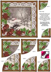 Winter Walk Bronze Poinsettia 6in Duo Corner Stacker