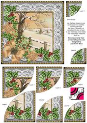 Winters Tale Bronze Poinsettia 6in Duo Corner Stacker