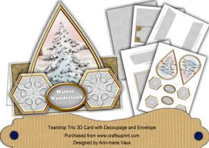 Snow Tree Flake Winter Wonderland Teardrop Trio Kit