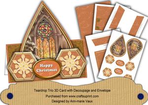 Church Window Flake Happy Christmas Teardrop Trio Kit