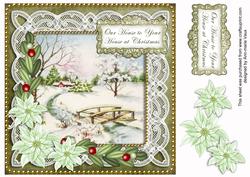 Olive Snowscene Our House to Your House 8in Sentiment Topper