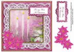 Pink Poinsettia for My Mum 8in Sentiment Topper