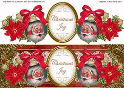 Father Christmas Christmas Joy Large Dl Decoupage Topper