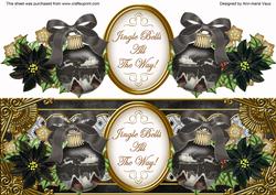 Black Night Jingle Bells Large Dl Decoupage Topper