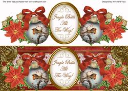 Red Robin Jingle Bells Large Dl Decoupage Topper