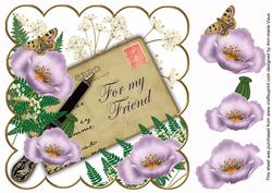 Lilac Poppy for My Friend Ink Saver 8in Scallop Topper