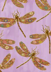 Lilac Oriental Colourmix Dragonfly A4 Backing Paper
