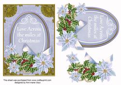 Pastel Blue Poinsettia Across Miles Oval 7x5in Step by Step