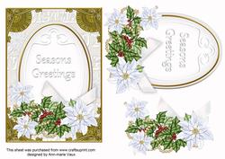 P Ice Poinsettia Seasons Greetings Oval 7x5in Step by Step