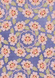 Dark Blue Oriental Lotus Colour A4 Backing Paper