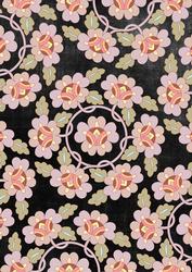 Black Oriental Lotus Colour A4 Backing Paper