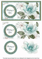 Dteal Magnolia Thinking of You Floral Dl Decoupage Topper