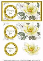 Lemon Magnolia Thinking of You Floral Dl Decoupage Topper