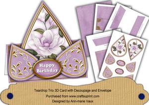 Lilac Magnolia Happy Birthday Teardrop Trio Kit