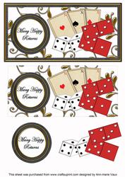 White Games Many Happy Returns Dl Decoupage Topper