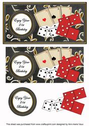 Black Games 21st Birthday Dl Decoupage Topper