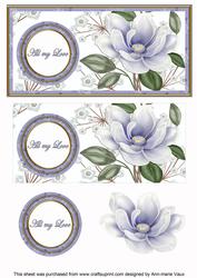 Pblue Magnolia All My Love Dl Decoupage Topper