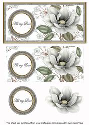 Silver Magnolia All My Love Dl Decoupage Topper
