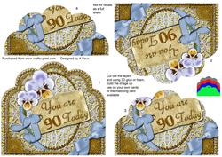 Blue Pansy 90 Today Scallop Lace Bottom Stacker
