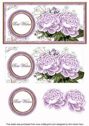 Lilac Roses Best Wishes Dl Decoupage Topper