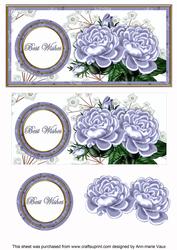 Pblue Roses Best Wishes Dl Decoupage Topper