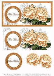 Peach Roses Best Wishes Dl Decoupage Topper