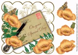 Peach Poppy Special Day Ink Saver 8in Scallop Topper