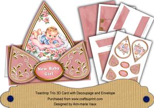 New Baby Girl Pink Teardrop Trio Kit