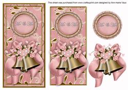 Pink Wedding Bells Mr & Mrs Dl Topdown Topper