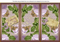 Lilac Roses Especially for You Quick Tri-fold Card