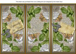 Silver Roses Especially for You Quick Tri-fold Card