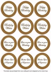 Vtea Check Birthday Mix Sentiment Round Toppers