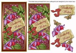 Cerise Fushsia Birthday Wishes Dl Topdown Topper
