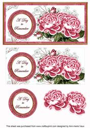 Cerise Roses Day to Remember Dl Decoupage Topper