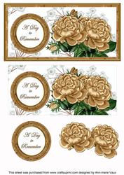 Coffee Roses Day to Remember Dl Decoupage Topper
