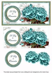 Dteal Roses Day to Remember Dl Decoupage Topper