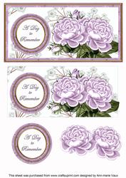 Lilac Roses Day to Remember Dl Decoupage Topper