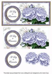 Pblue Roses Day to Remember Dl Decoupage Topper