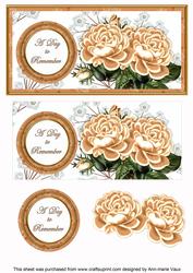 Peach Roses Day to Remember Dl Decoupage Topper